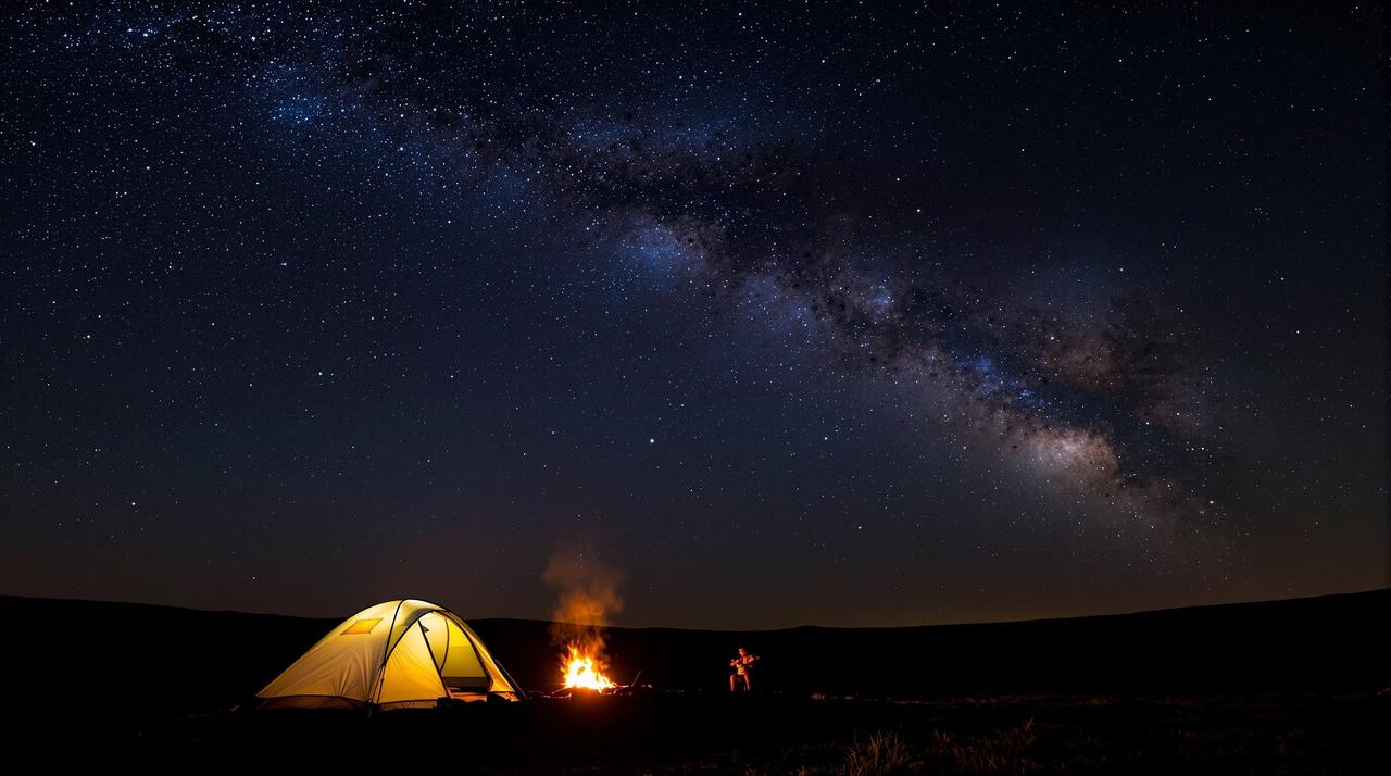 八一影视-用户投稿：户外露营星空延时摄影